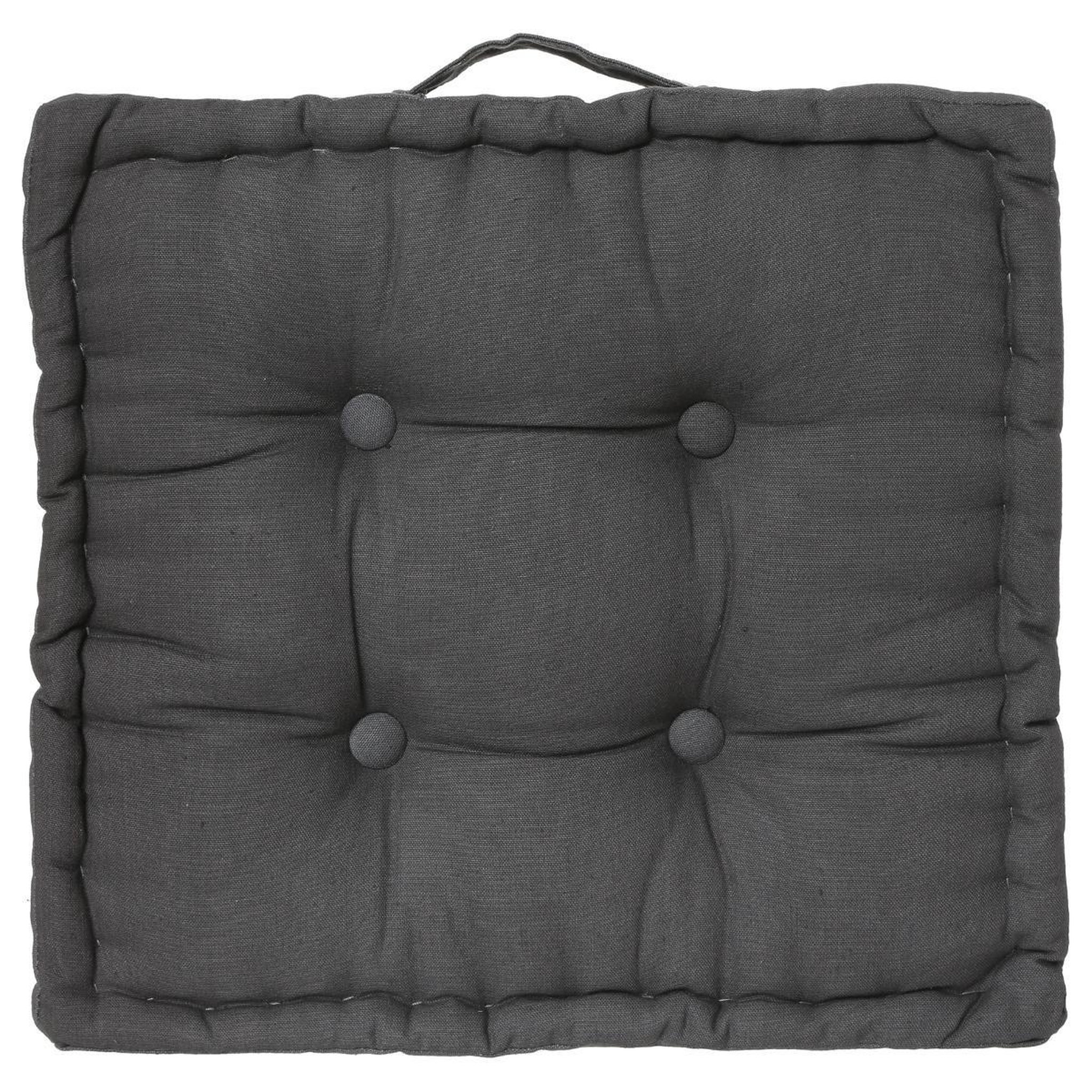 ATMOSPHERA Coussin de sol  dorian  40x40cm gris foncé