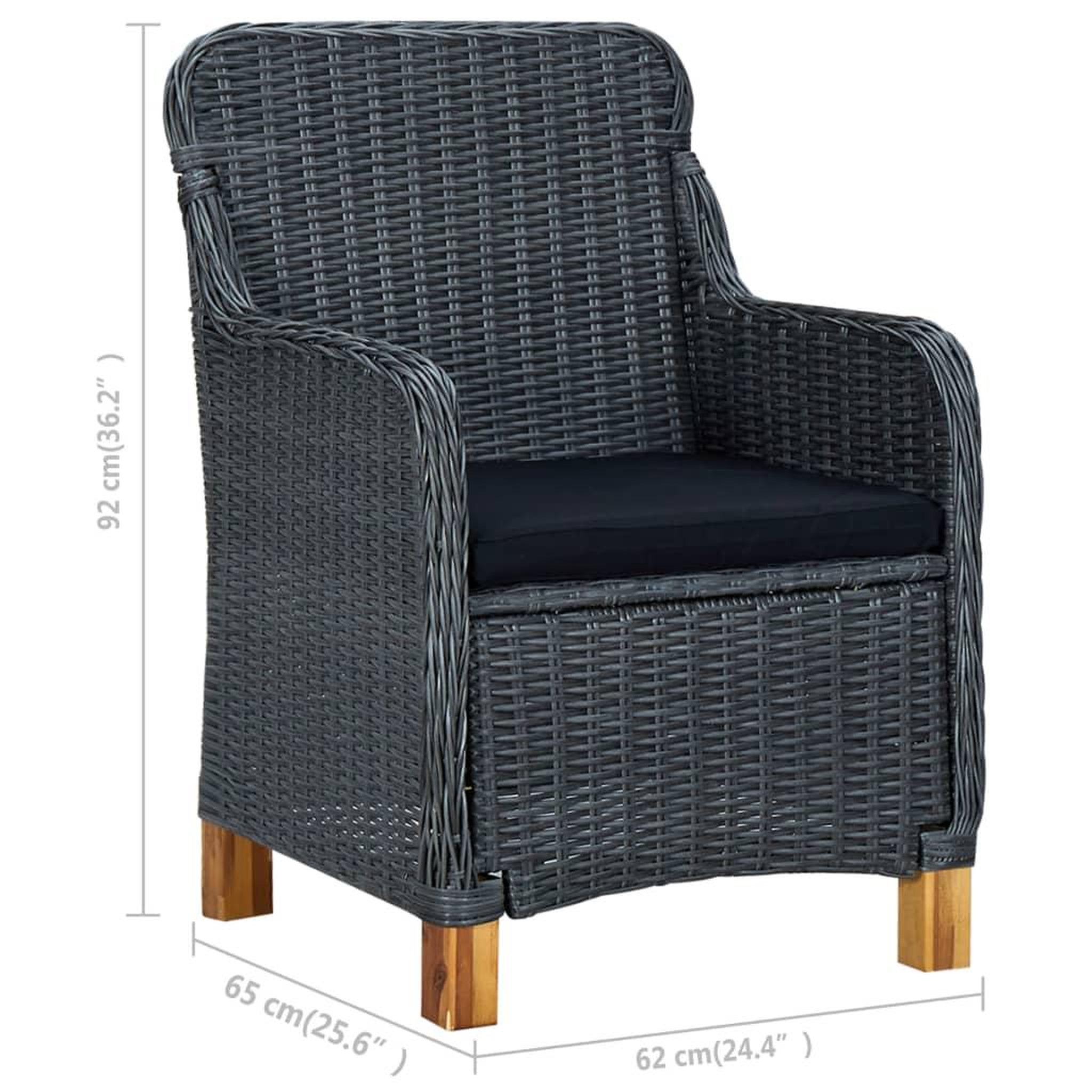 Voir la diapositive 6 : VIDAXL Ensemble a manger de jardin 7 pcs Gris fonce