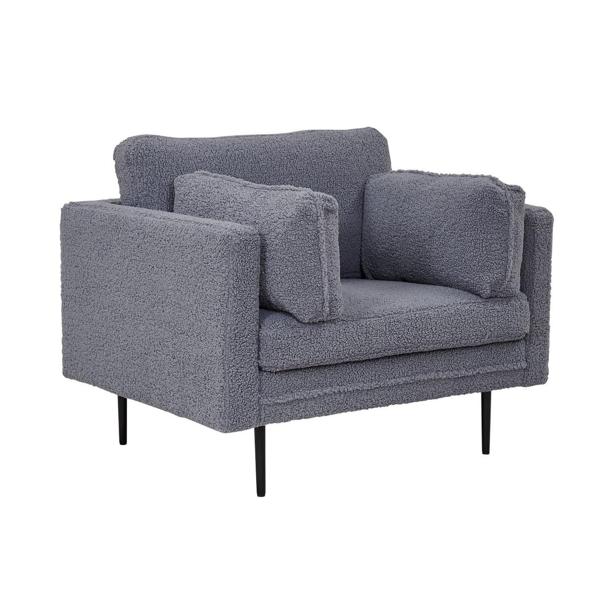 Voir la diapositive 4 : Paris Prix Fauteuil design bouclette  boom  110cm gris foncé