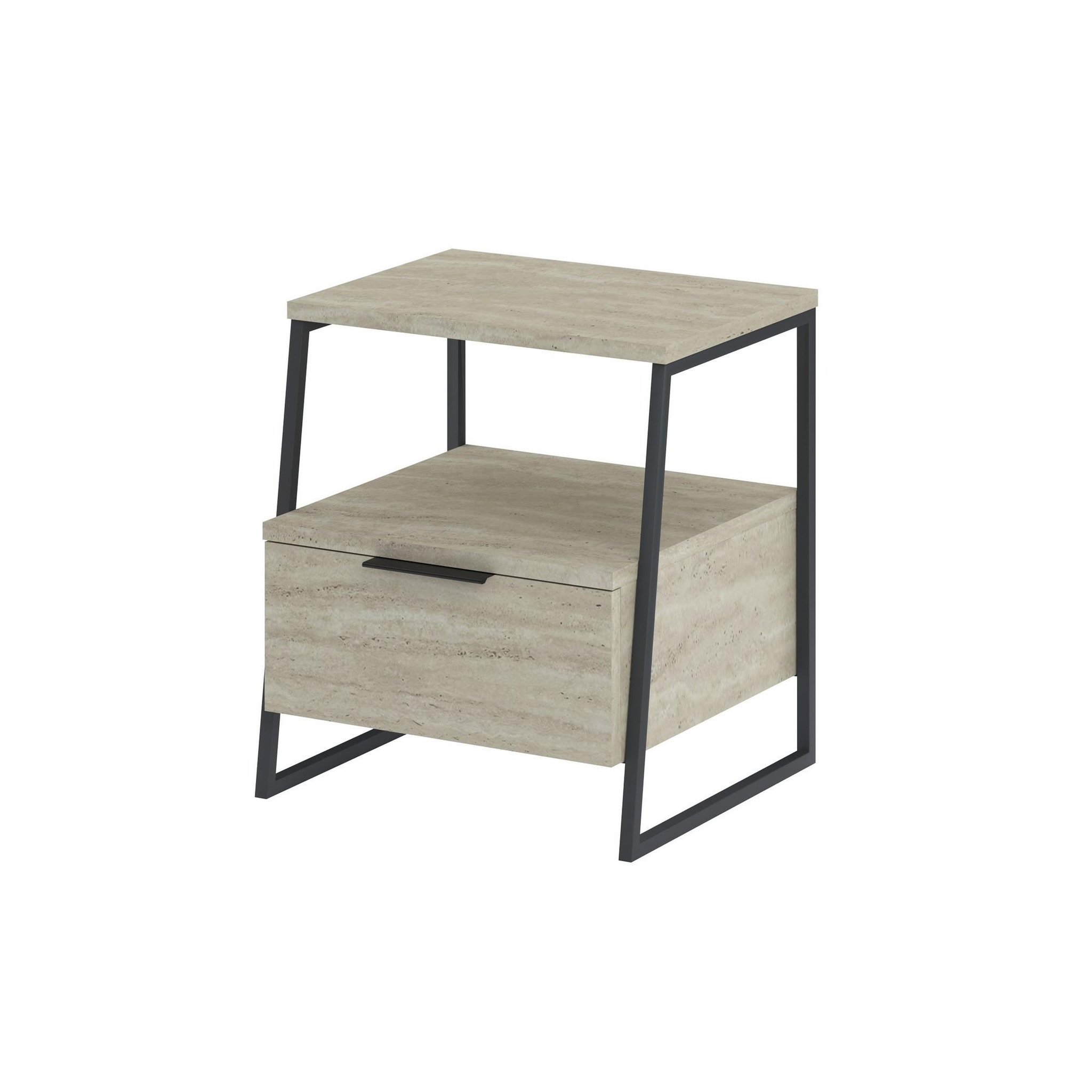 Habitat et Jardin Table de chevet en bois  pal  - 45 x 40 x 50 cm - travertin