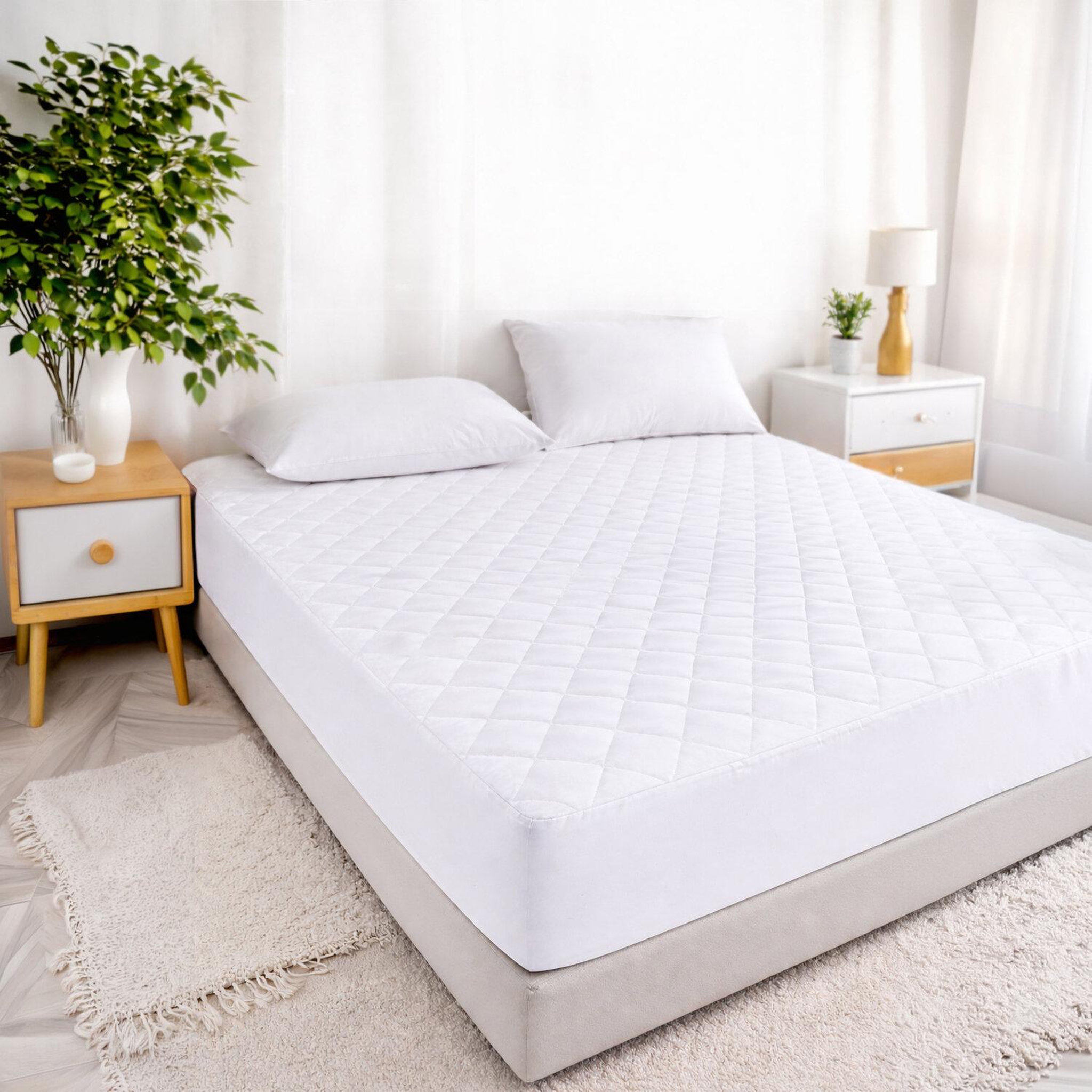 Voir la diapositive 4 : Home collection Protège matelas 100% polyester 205gsm matelasse impermeable respirant
