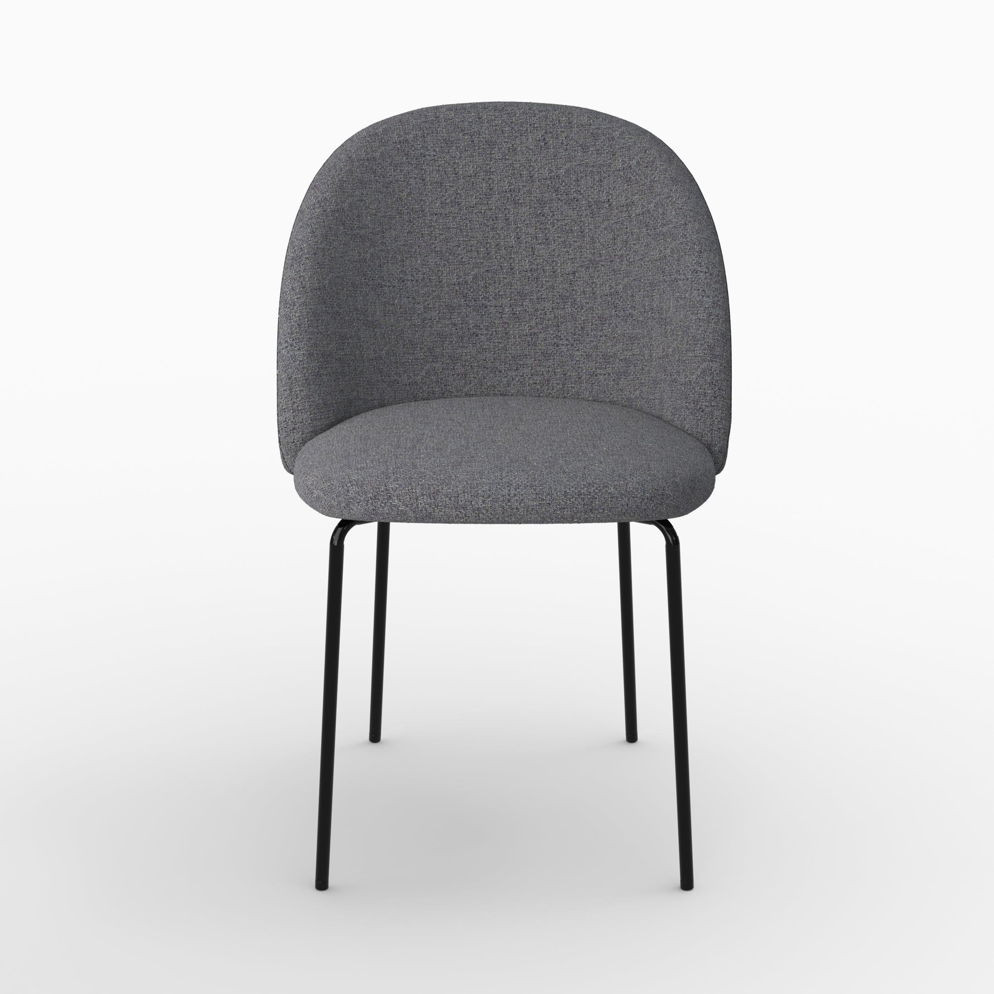 Voir la diapositive 2 : MAISON PAVANE Lot de 2 chaises en tissu chiné gris foncé-karl