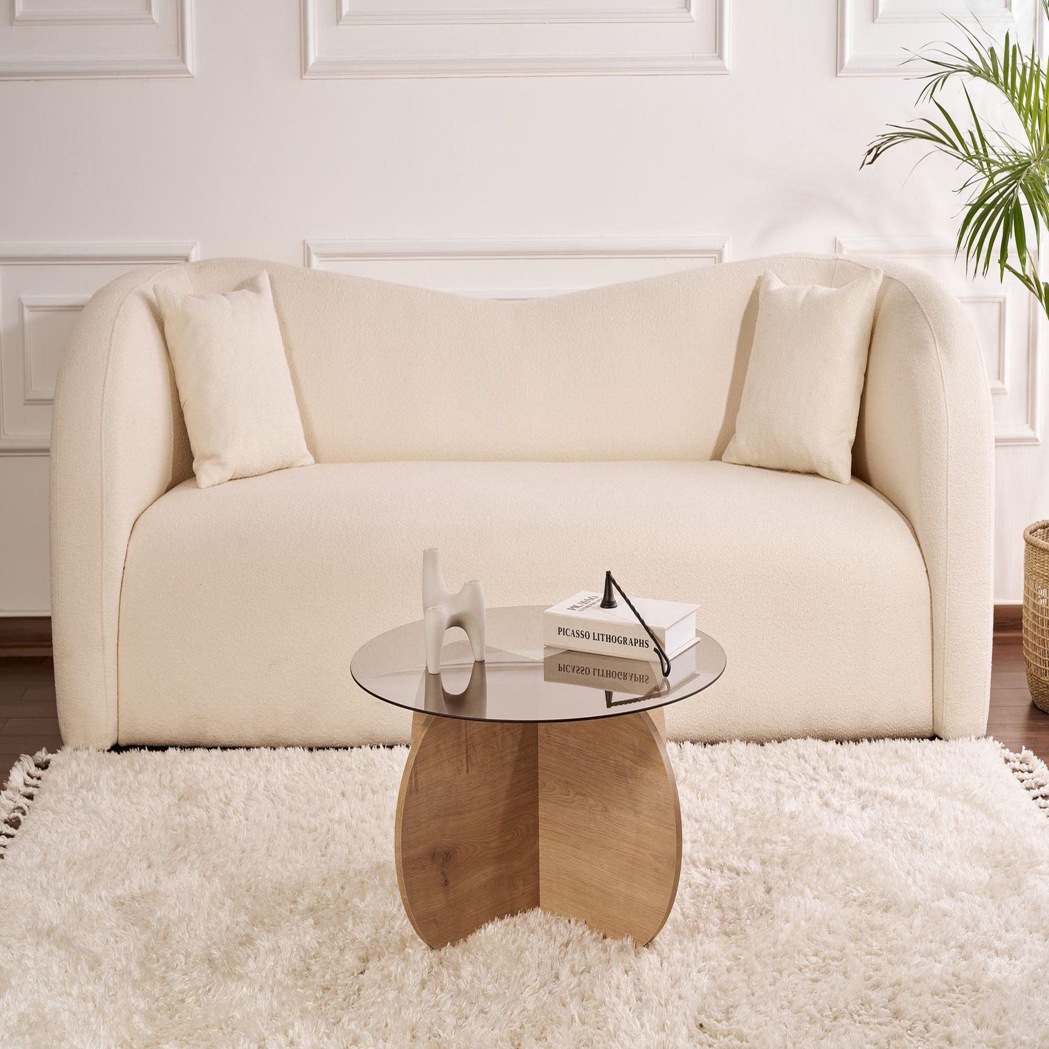 Voir la diapositive 3 : Habitat et Jardin Table basse en bois  aeris  - 75 x 75 x 35 cm - chêne saphirfumées