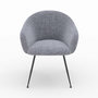 Voir la diapositive 5 : MAISON PAVANE Fauteuil en tissu gris chiné et pieds en métal noir-Socky