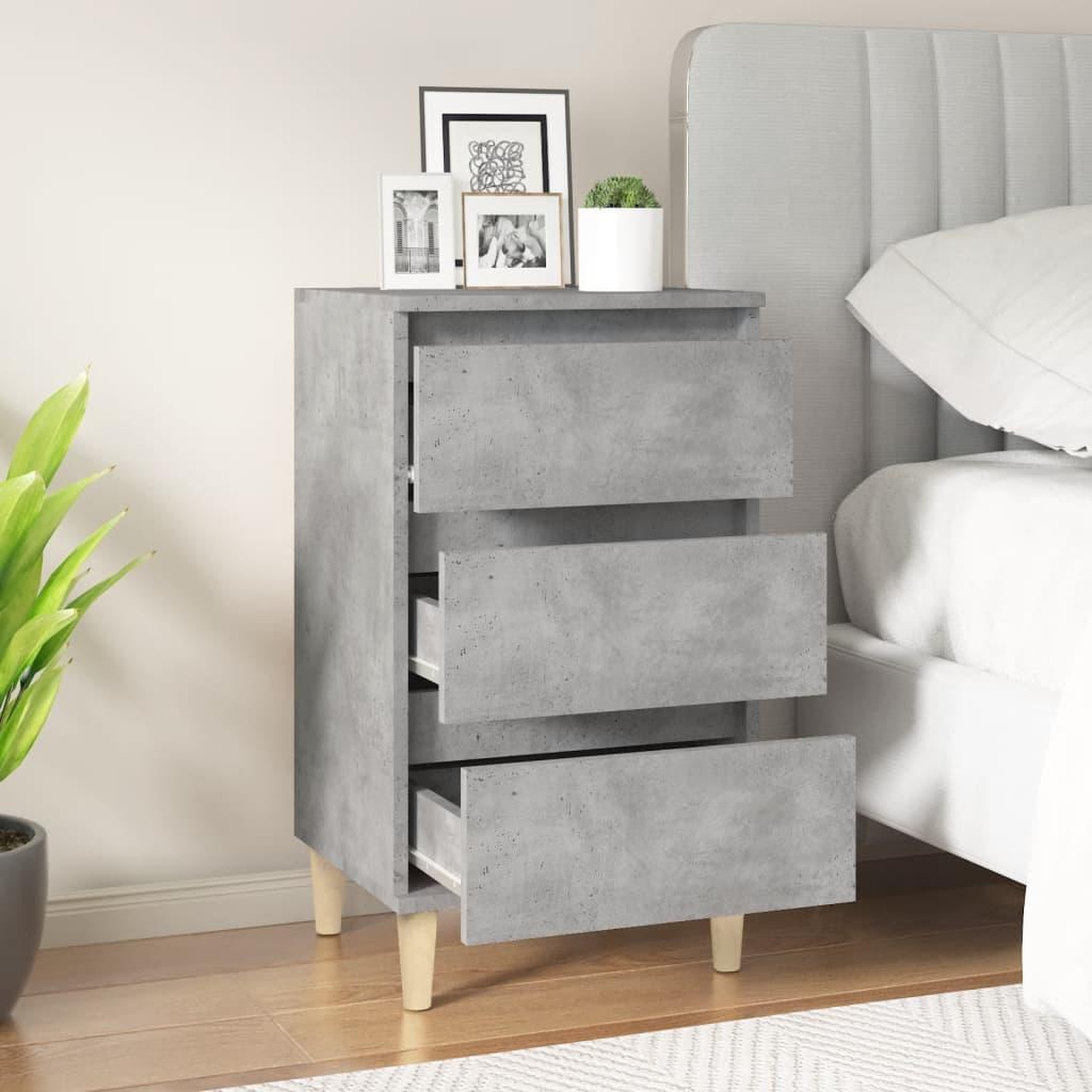 Voir la diapositive 3 : VIDAXL Table de chevet gris beton 40x35x70 cm bois d'ingenierie