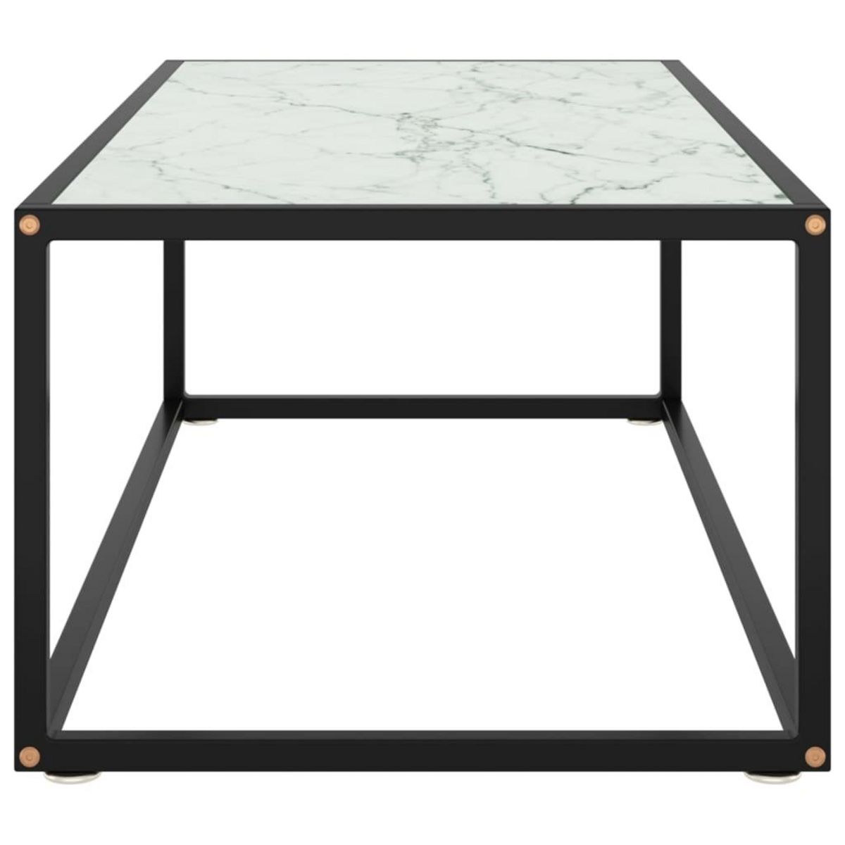 VIDAXL Table basse Noir avec verre marbre blanc 100x50x35 cm