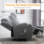 Voir la diapositive 6 : HOMCOM Fauteuil luxe de relaxation et massage inclinaison dossier repose-pied électrique revêtement synthétique gris