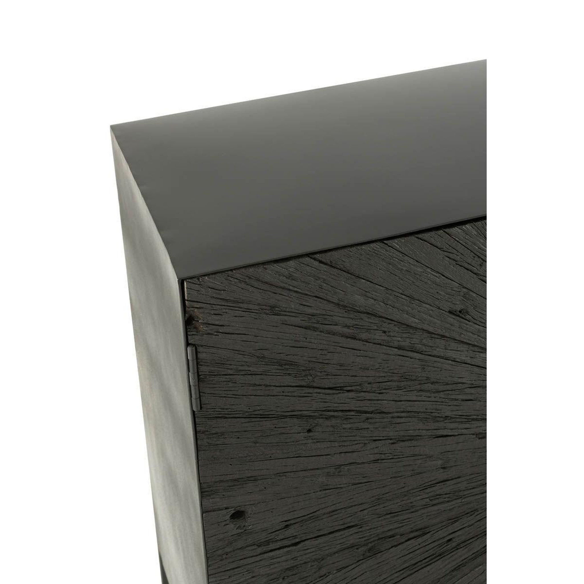 Voir la diapositive 4 : J-LINE Buffet 3 portes en bois  shanil  120cm noir