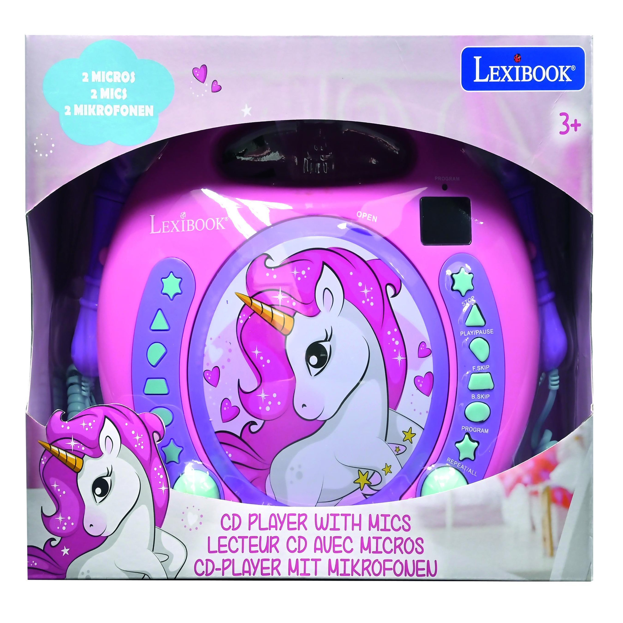Voir la diapositive 6 : Lexibook Lecteur CD portable avec 2 microphones coloris Licorne