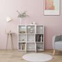 Voir la diapositive 3 : VIDAXL Bibliotheque Blanc brillant 90x30x90 cm Bois d'ingenierie