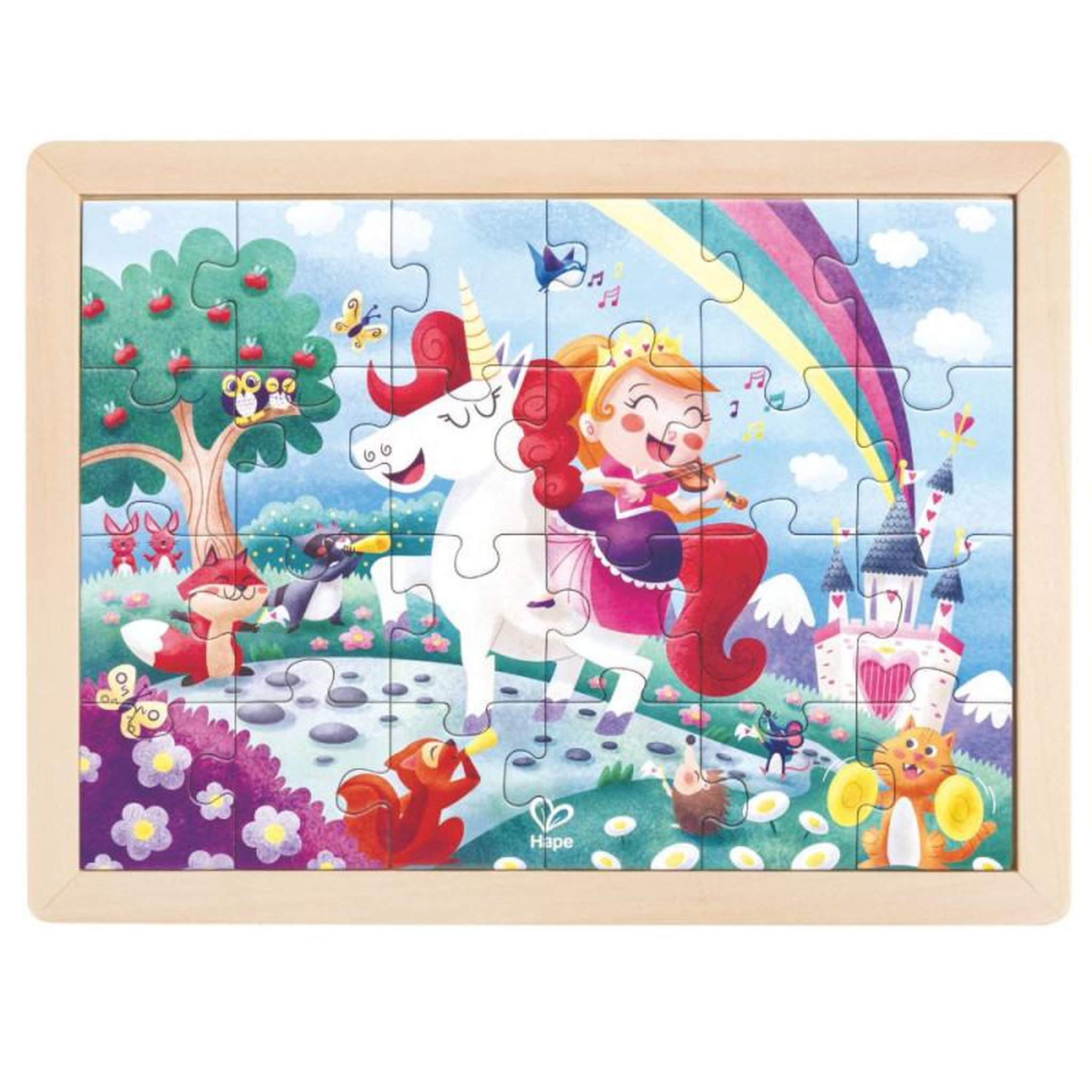 Hape Puzzle éducatif enfant 2 en 1 24 pièces Licorne univers féerique – Hape