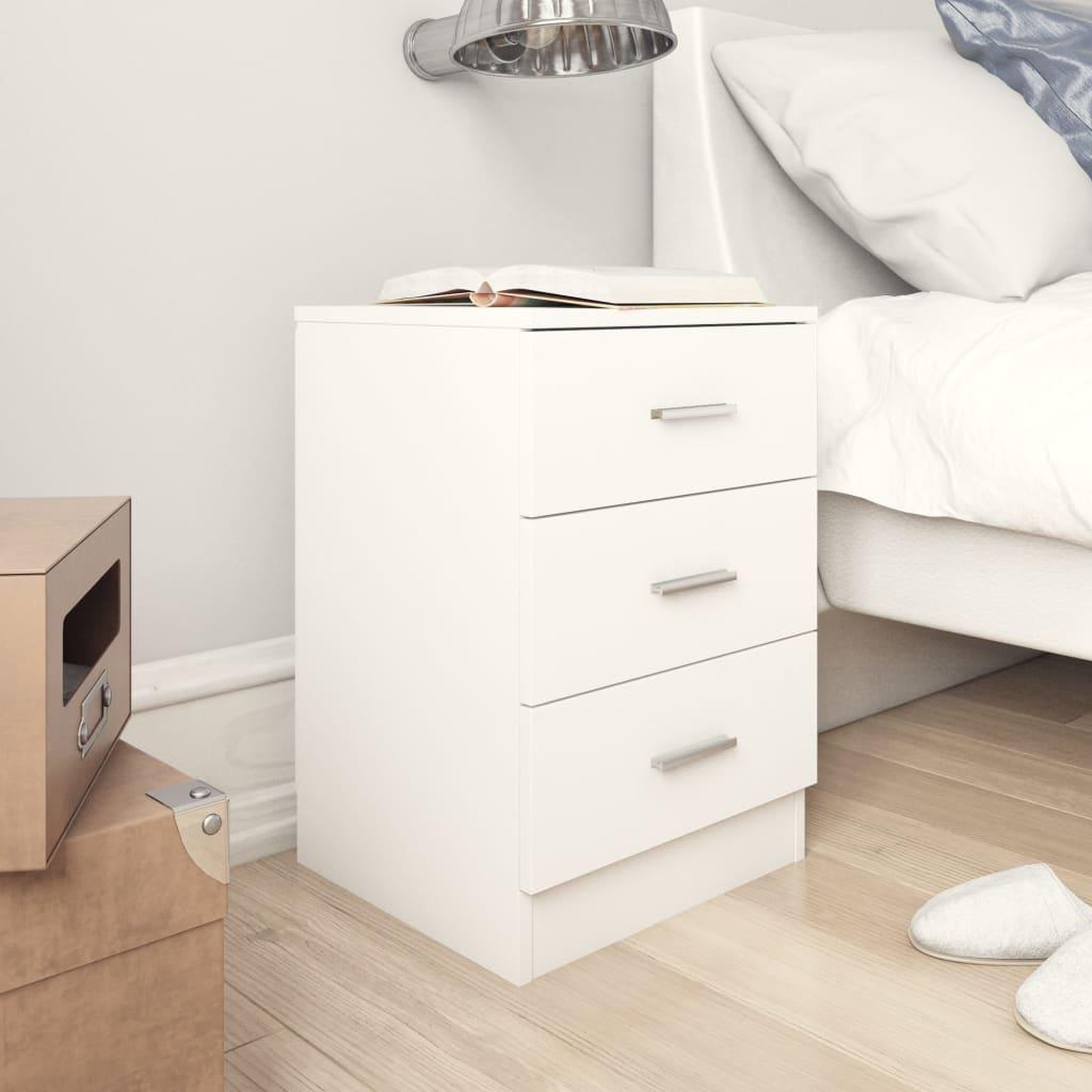 Voir la diapositive 1 : VIDAXL Table de chevet Blanc 38 x 35 x 56 cm Bois d'ingenierie