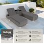 Voir la diapositive 2 : tectake Lot de 2 bains de soleil design luxueux avec cadre en aluminium gris