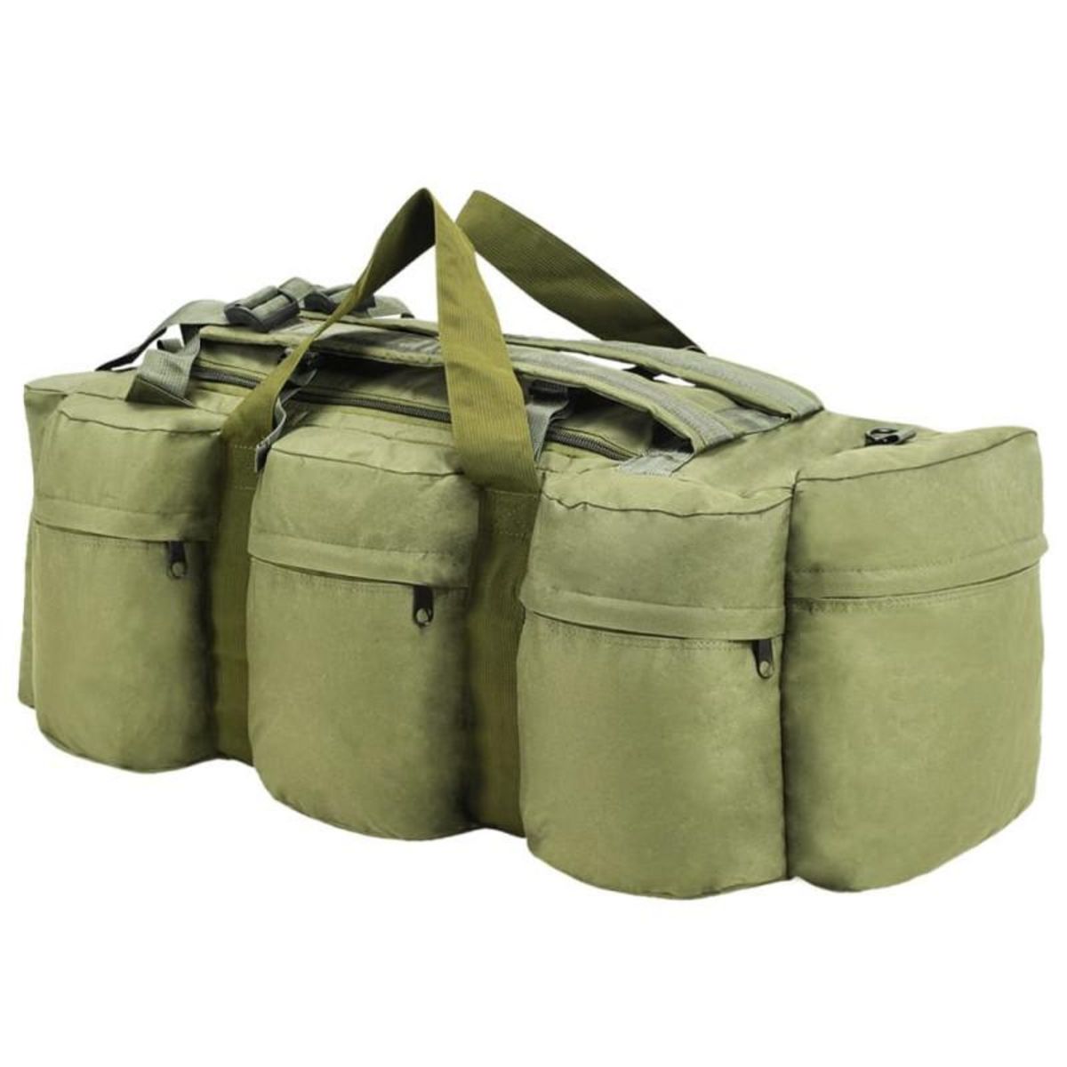 VIDAXL Sac de sport style militaire 3 en 1 90 L Vert olive