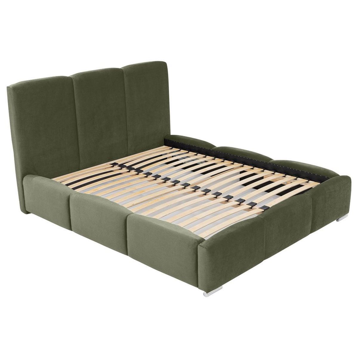 BEST MOBILIER Noa - lit coffre - 160x200 cm - en velours - sommier inclus