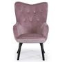 Voir la diapositive 2 : Paris Prix Fauteuil Scandinave Velours  Vianey  100cm Rose