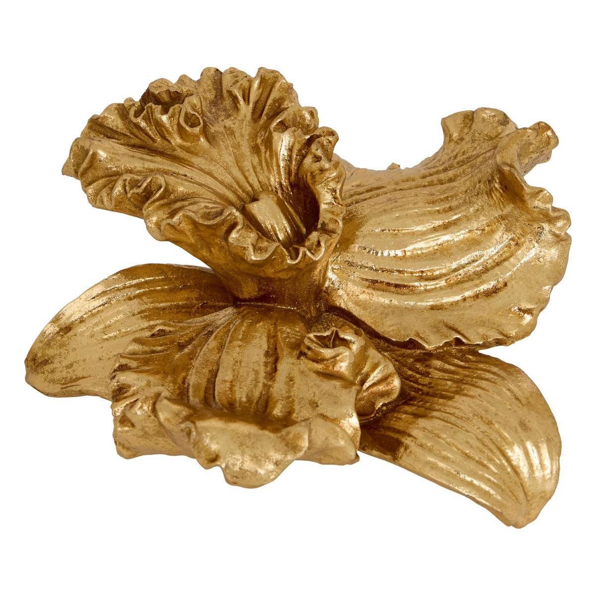ATMOSPHERA Fleur déco en résine  belli  20cm doré
