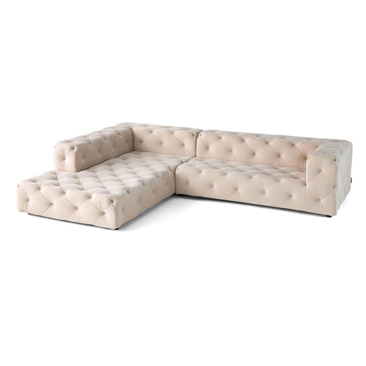 LISA DESIGN Gallata - canapé chesterfield d'angle gauche - 5 places - en velours