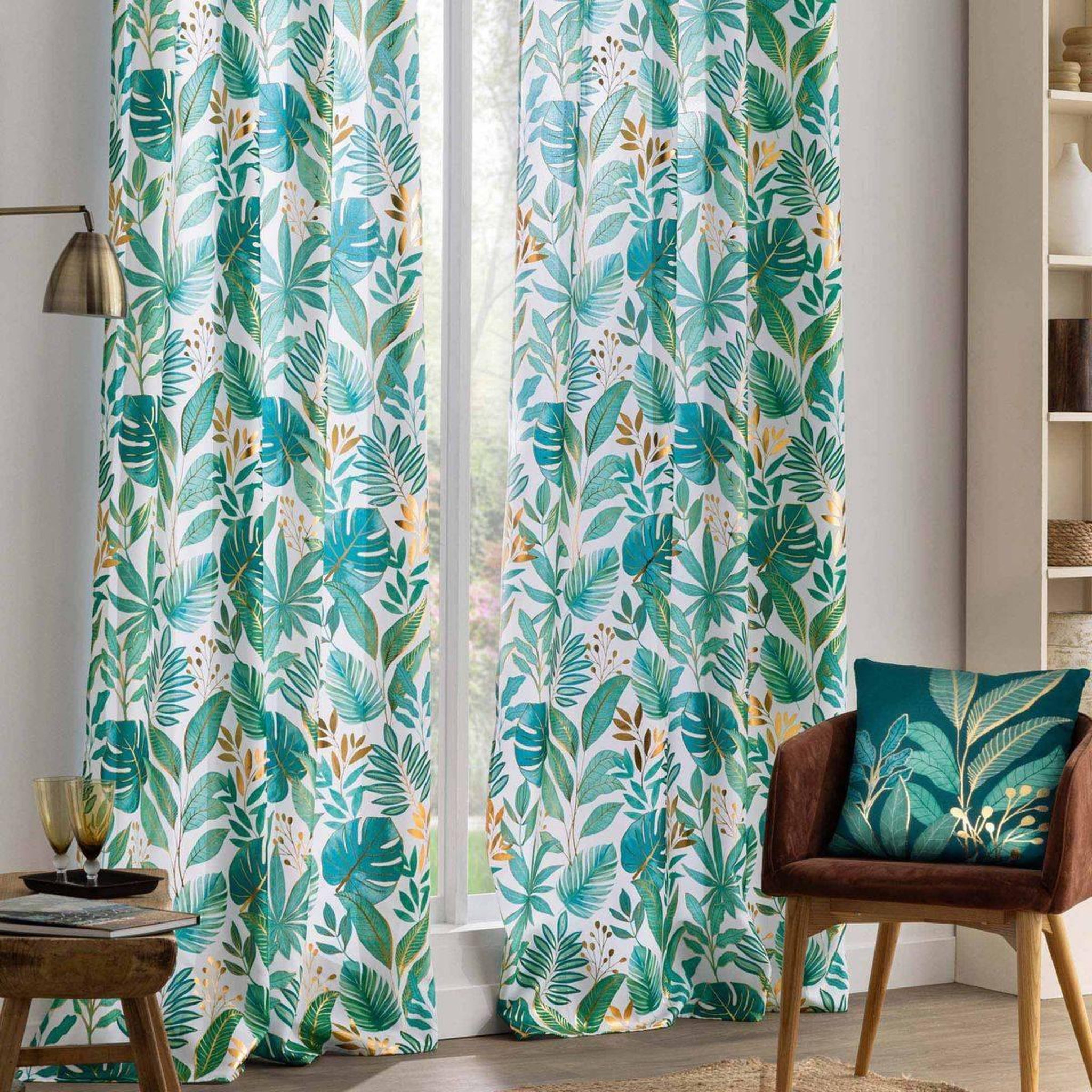 Voir la diapositive 4 : Douceur d'Intérieur Coussin déco imprimé aloha 45x45cm vert