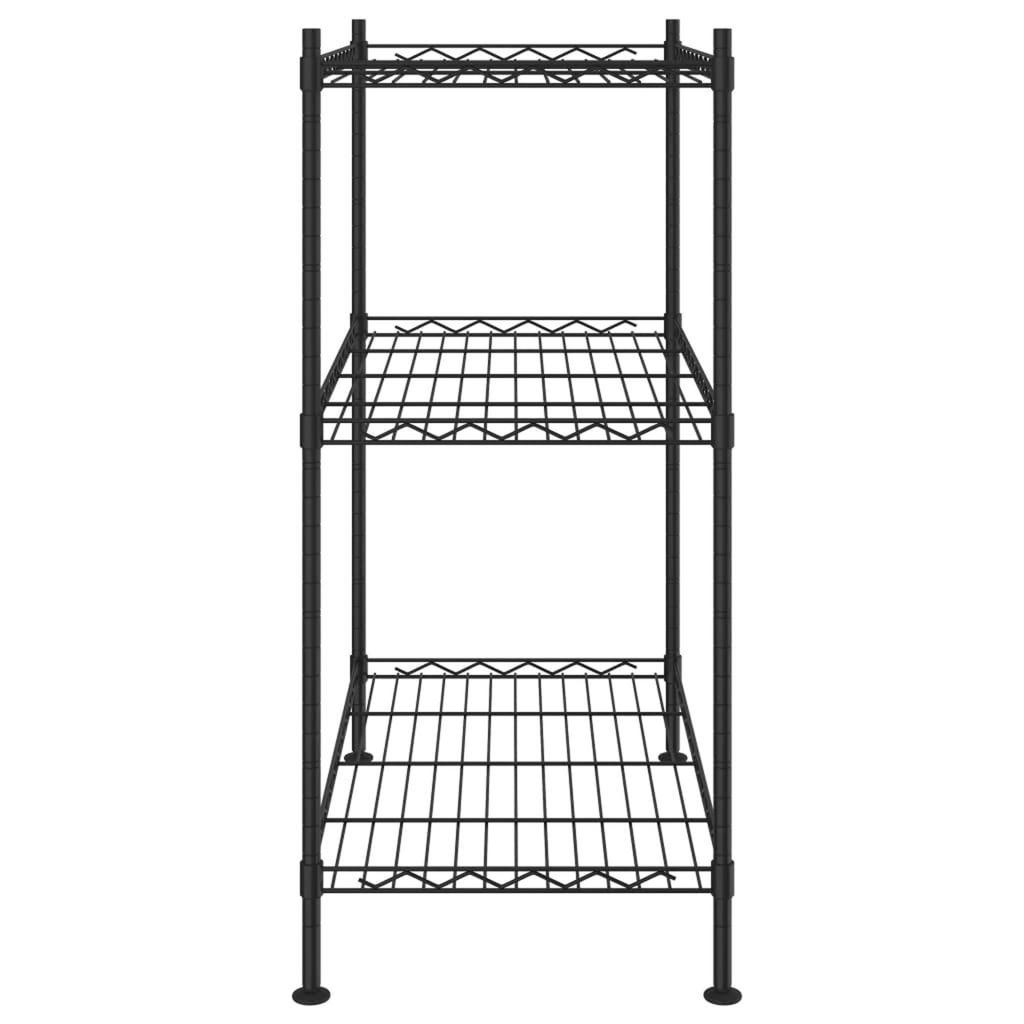 Voir la diapositive 4 : VIDAXL Etagere de rangement 3 niveaux 60x35x76 cm noir 150 kg