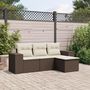 Voir la diapositive 1 : VIDAXL Salon de jardin 4 pcs avec coussins marron resine tressee