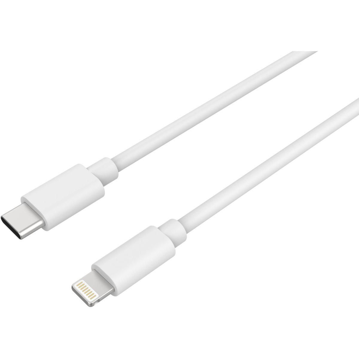 ESSENTIEL B Câble Lightning vers USB-C 1M certifié Apple Blanc