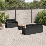 VIDAXL Salon de jardin 6 pcs avec coussins noir resine tressee