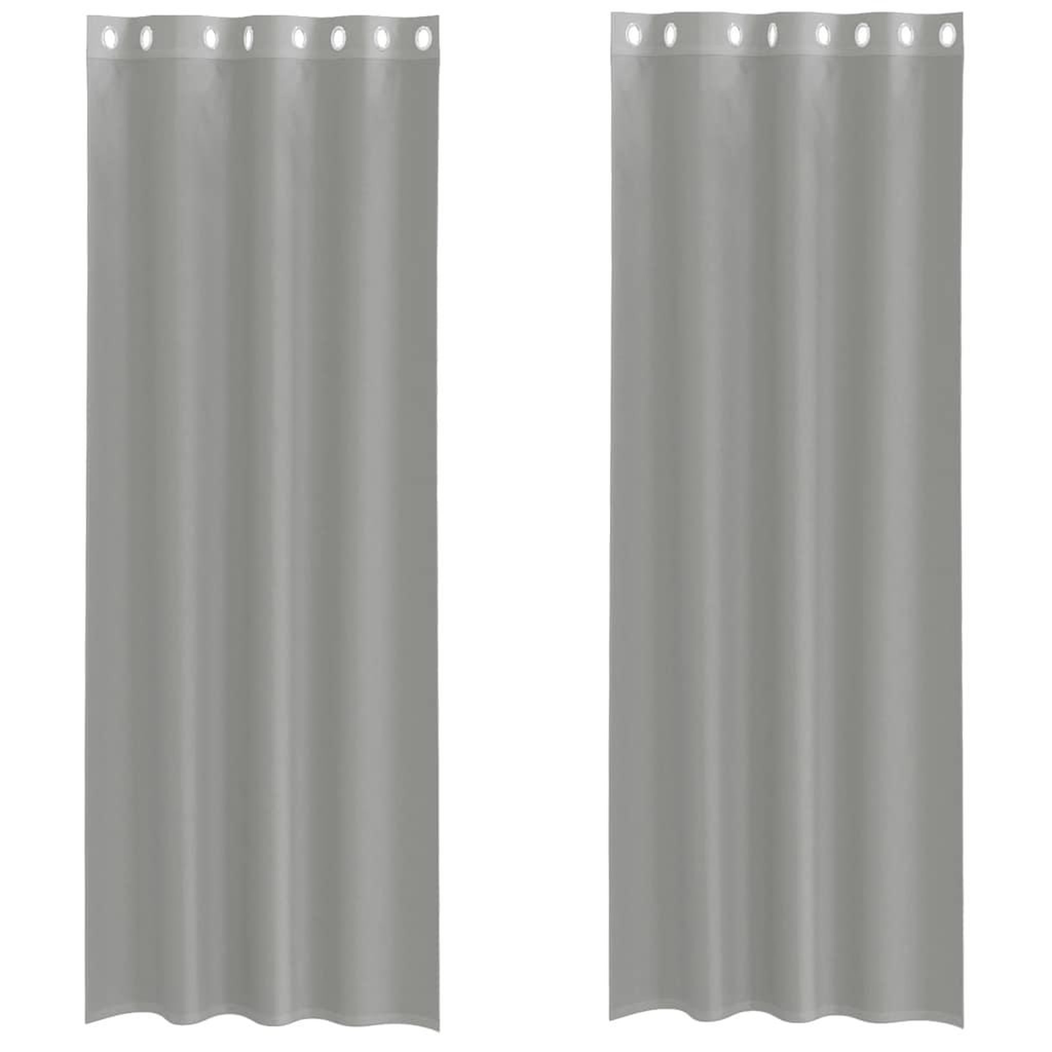 Voir la diapositive 2 : VIDAXL Rideaux en voile avec œillets 2 pcs gris clair 140x300 cm