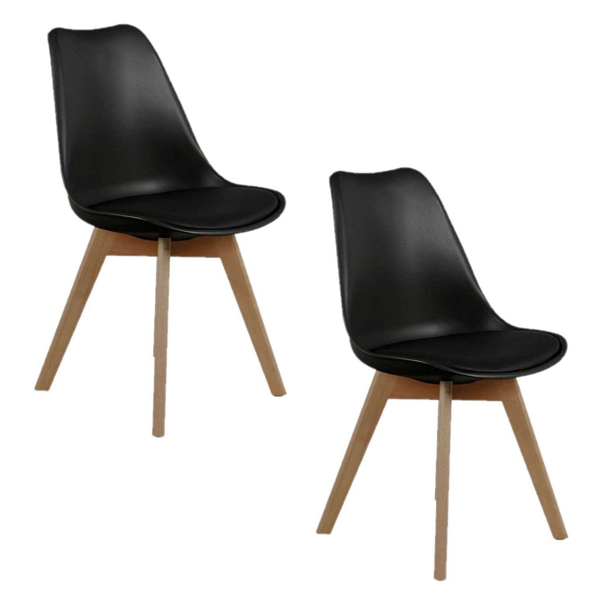 The Home Deco Factory 2 Chaises design scandinaves rembourrées Cocooning