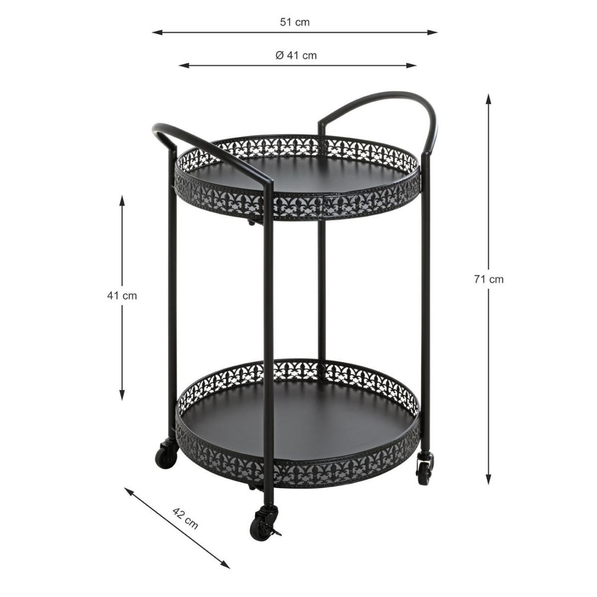Voir la diapositive 6 : Paris Prix Desserte de cuisine design  loniba  71cm noir