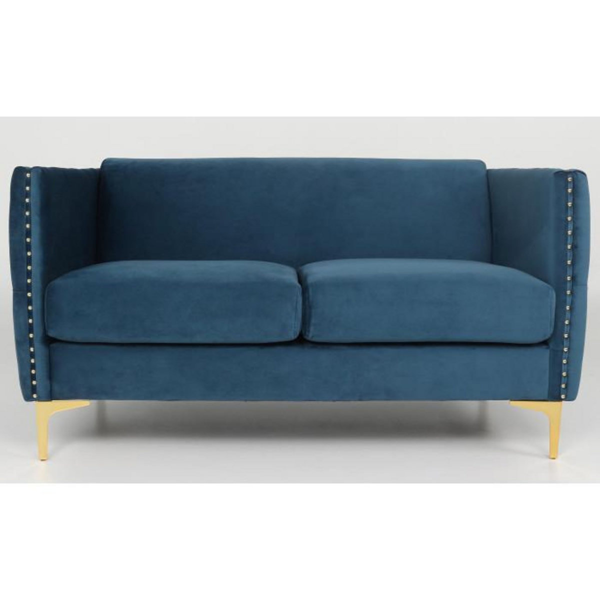 Paris Prix Canapé 2 Places en Velours  Suez  145cm Bleu