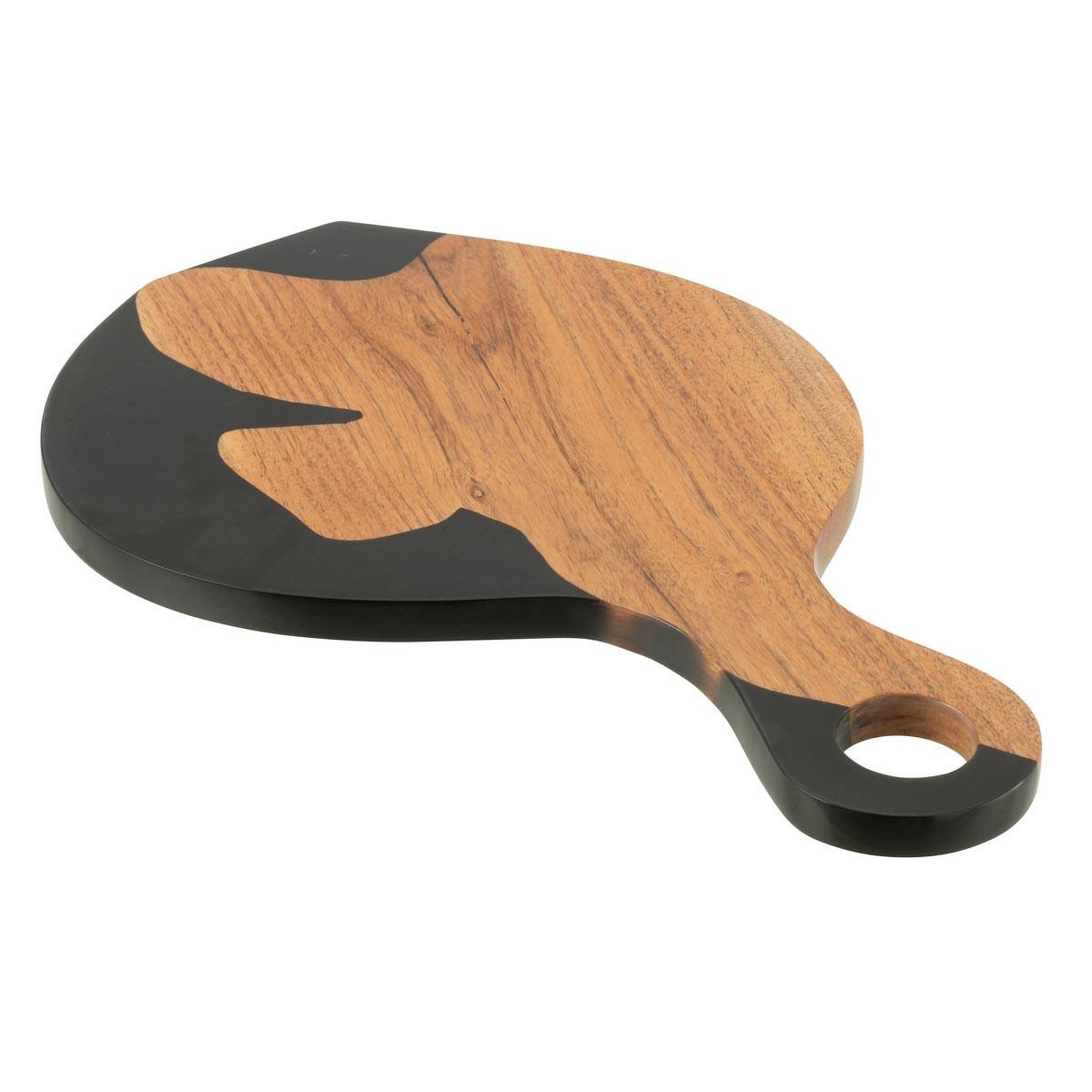 J-LINE Planche à Découper en Bois  Douglas  53cm Naturel & Noir