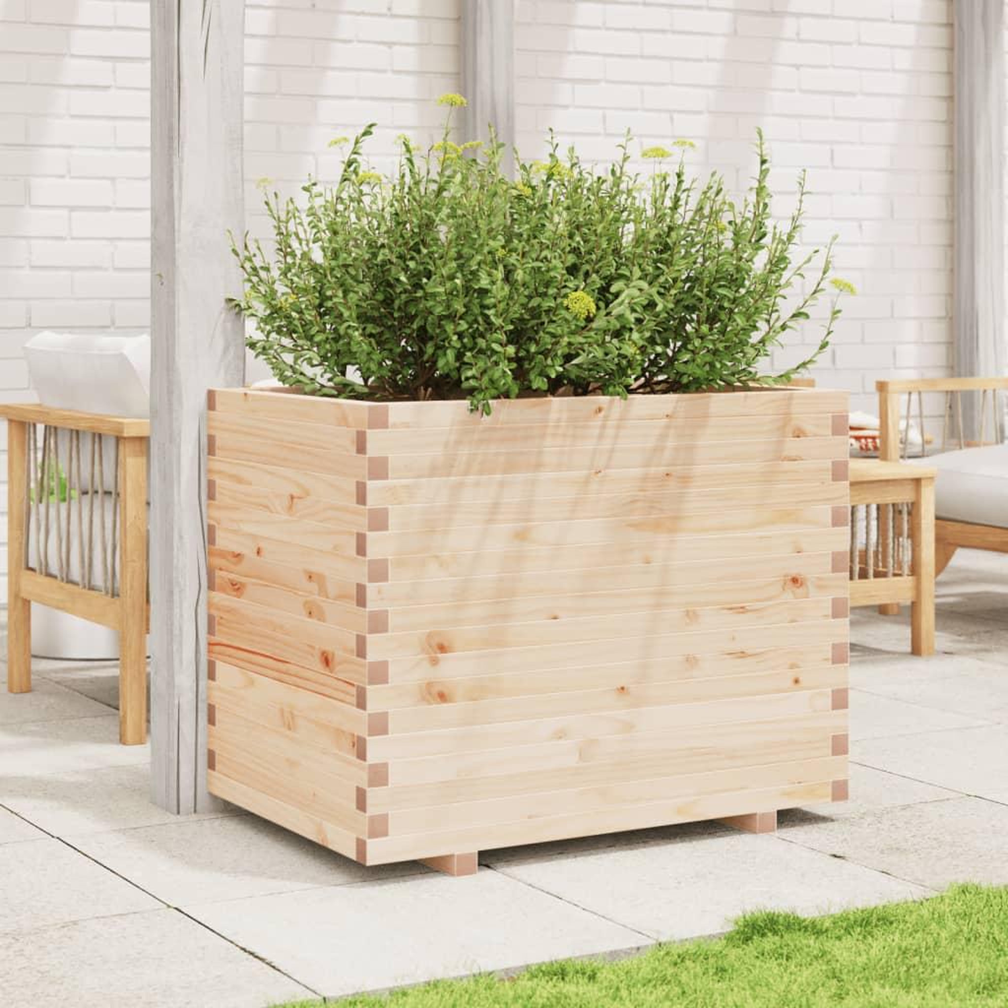 Voir la diapositive 3 : VIDAXL Jardiniere 90x60x72 cm bois de pin massif