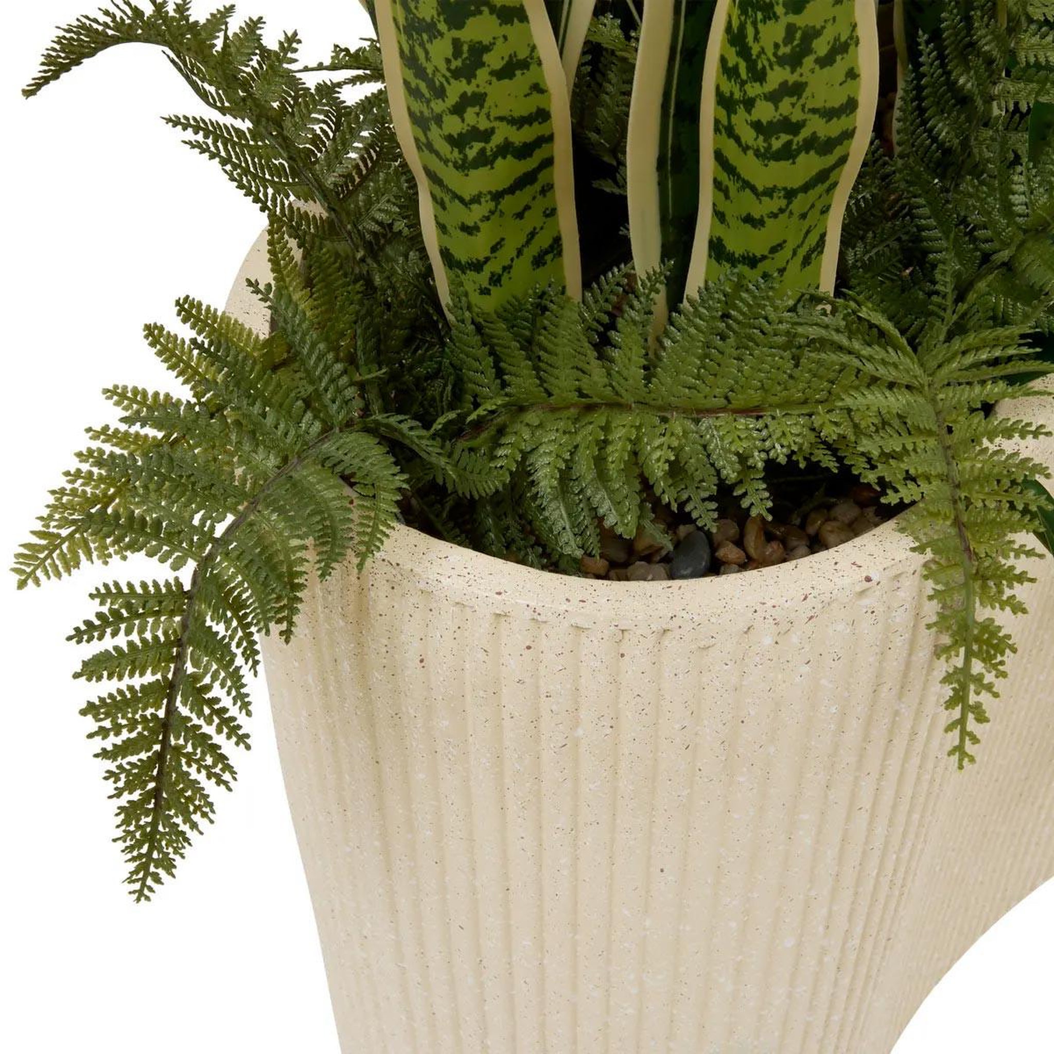 Voir la diapositive 2 : ATMOSPHERA Sansevieria artificielle en pot  sky  163m vert & beige