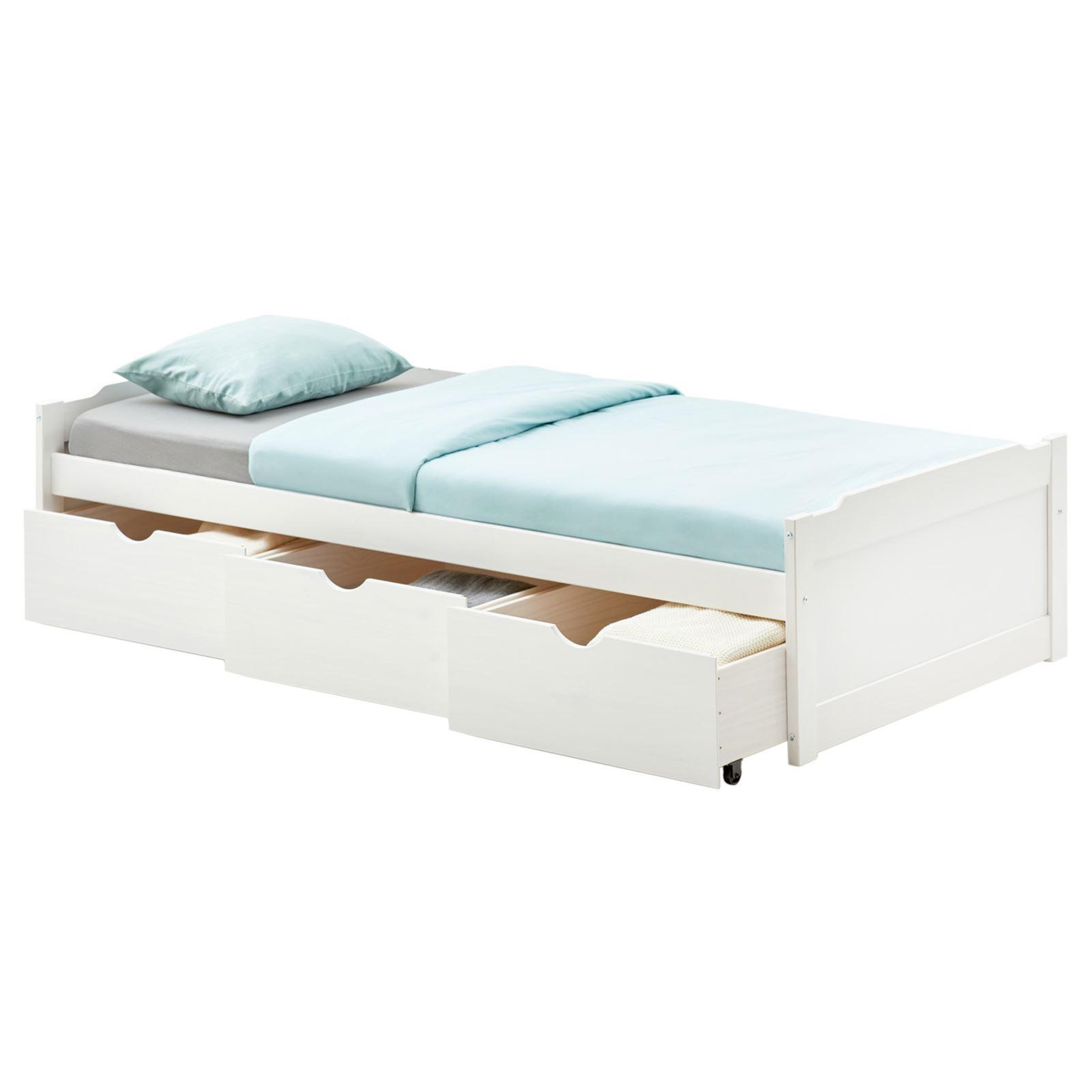 Voir la diapositive 1 : IDIMEX Lit fonctionnel MIA 90 x 190 cm, en pin massif