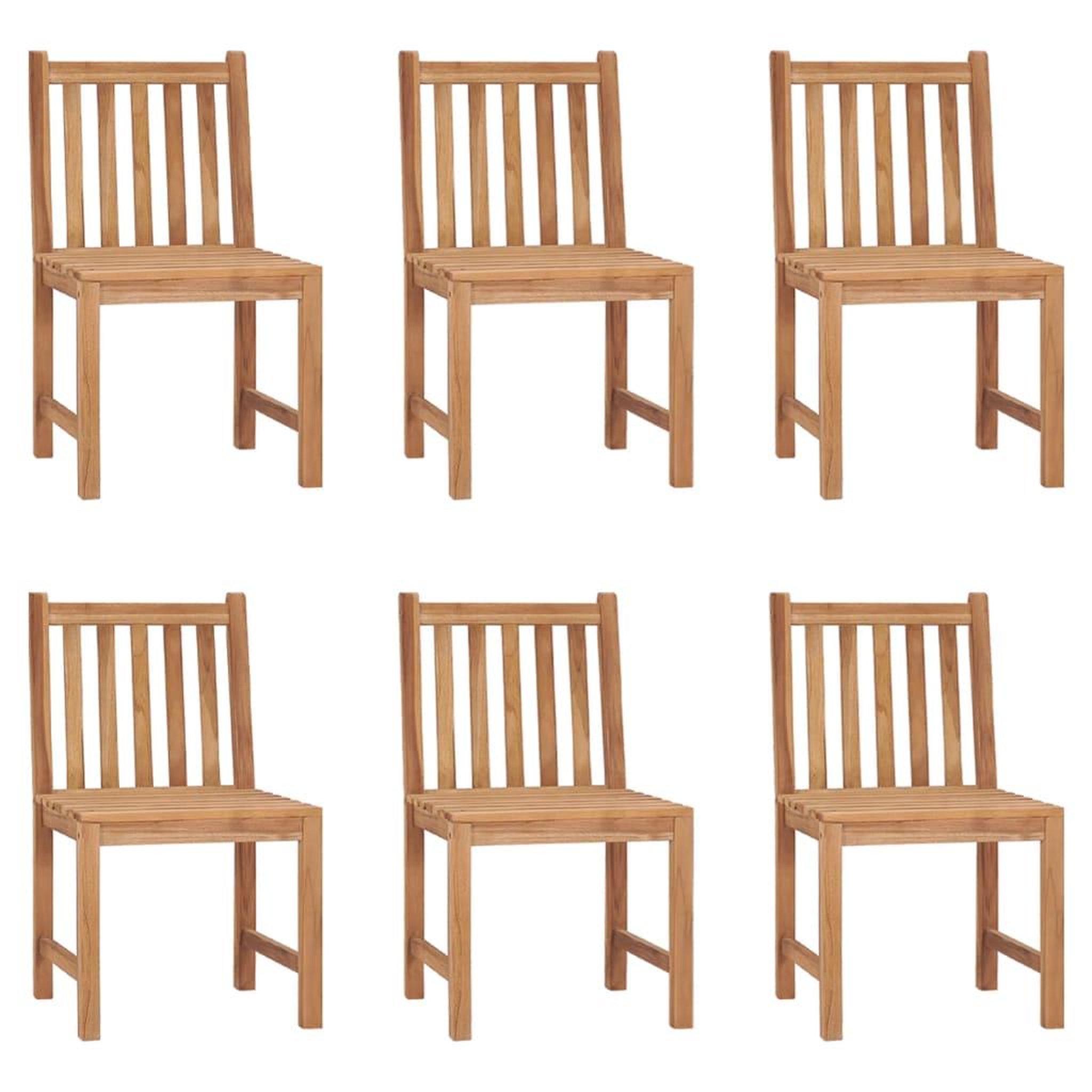 Voir la diapositive 2 : VIDAXL Chaises de jardin lot de 6 avec coussins Bois de teck massif