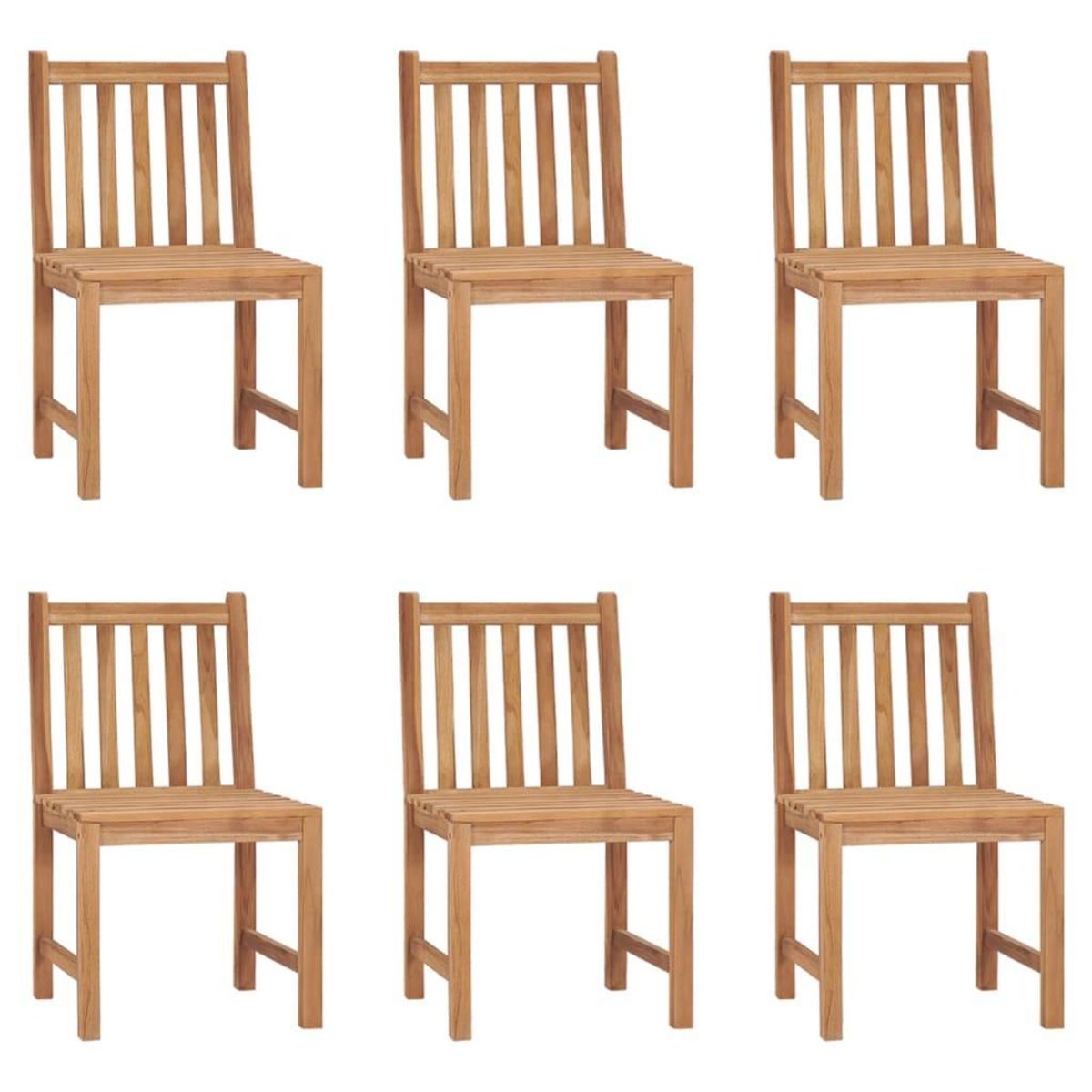 VIDAXL Chaises de jardin lot de 6 avec coussins Bois de teck massif