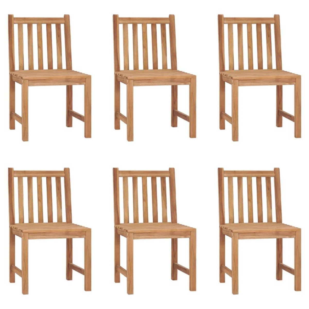 VIDAXL Chaises de jardin lot de 6 avec coussins Bois de teck massif