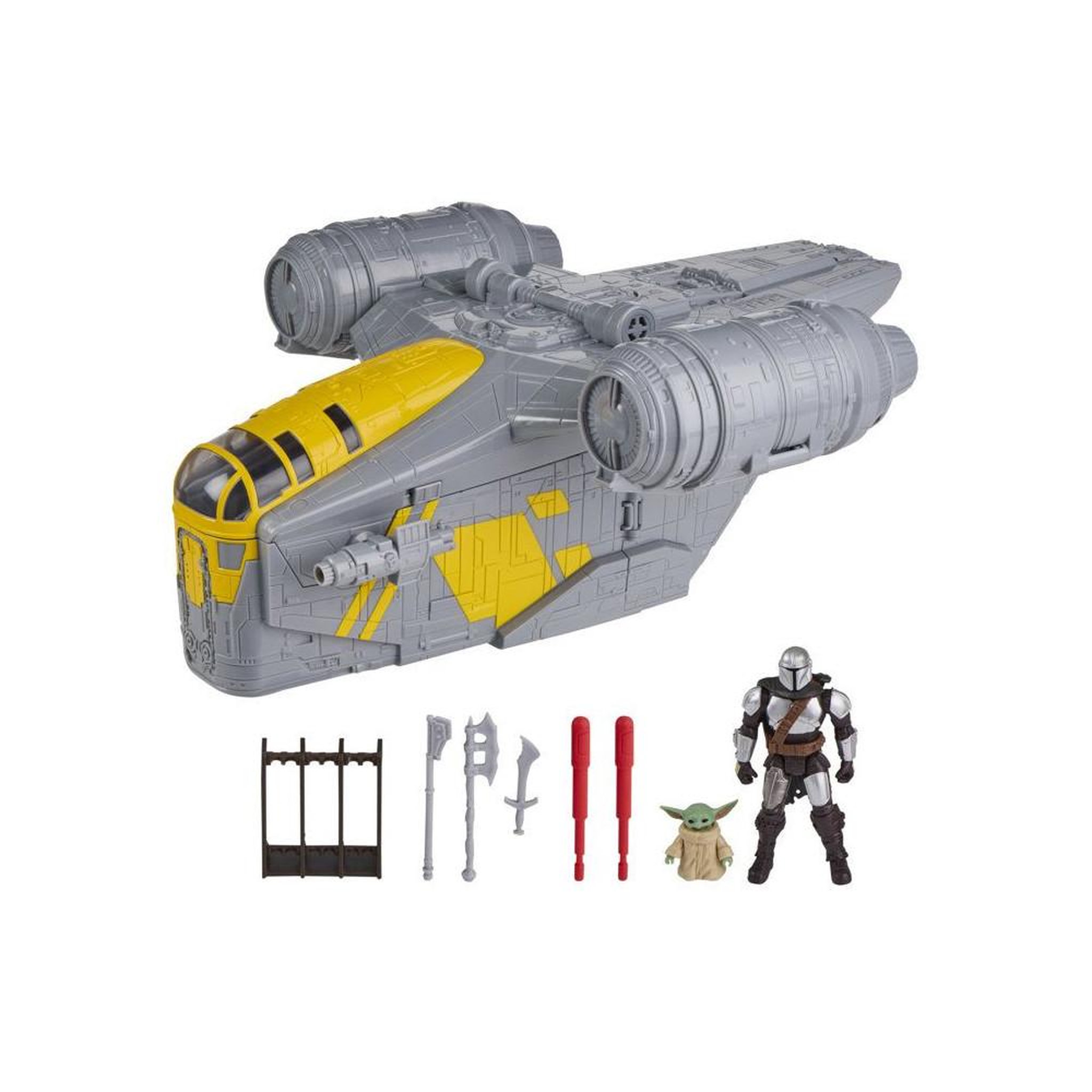 HASBRO Figurines et véhicule star wars mandalorian razor crest actionverse 2-en-1, 35 cm