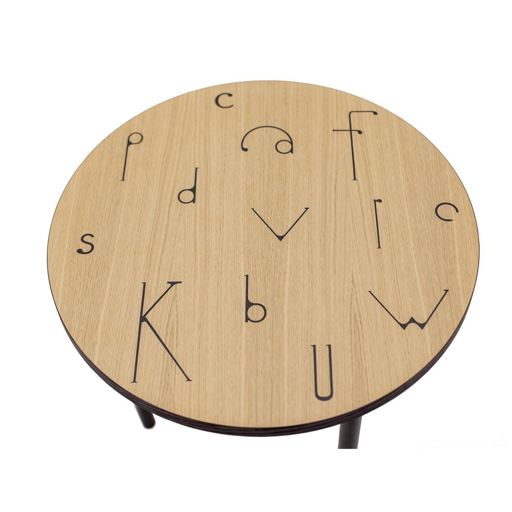 Voir la diapositive 2 : Paris Prix Table d'appoint design  arty lettres  50cm chêne