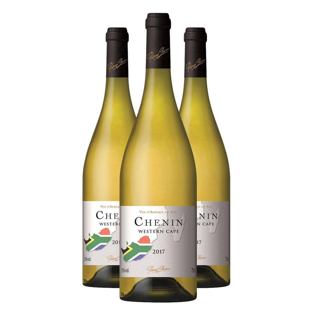 Lot de 3 bouteilles Chenin Blanc Western Cape vin d'Afrique du Sud 2017