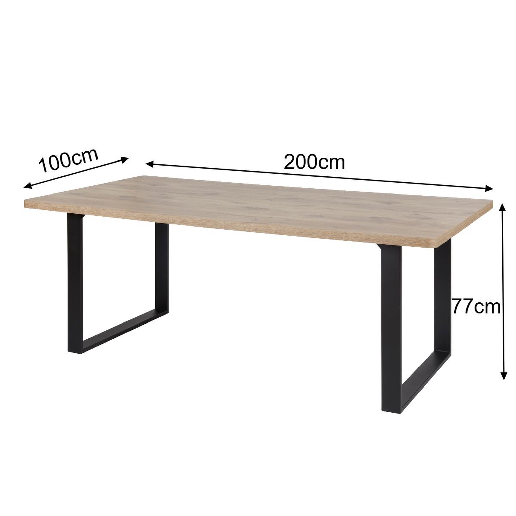 Voir la diapositive 4 : JLC KREATION Table de repas 200cm avec piètement métal santorini