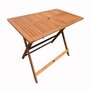 Voir la diapositive 2 : Habitat et Jardin Table pliante bois exotique  Hong Kong  - Maple - 135 x 80 cm - Marron clair