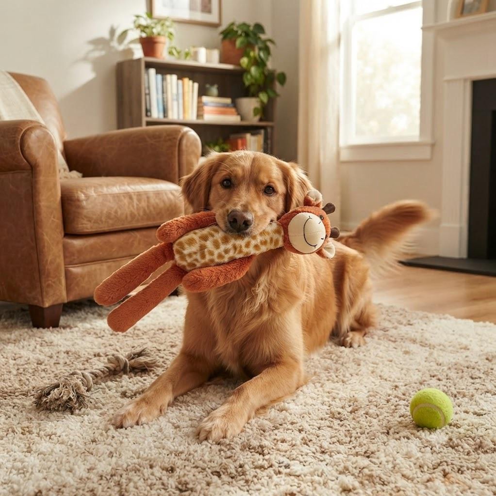 Voir la diapositive 2 : Eden Jeu sonore pour chien garfa la girafe en peluche