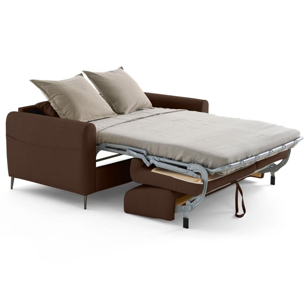 LISA DESIGN Owen - canapé 3 places convertible express couchage quotidien 140 cm matelas 12 cm en simili