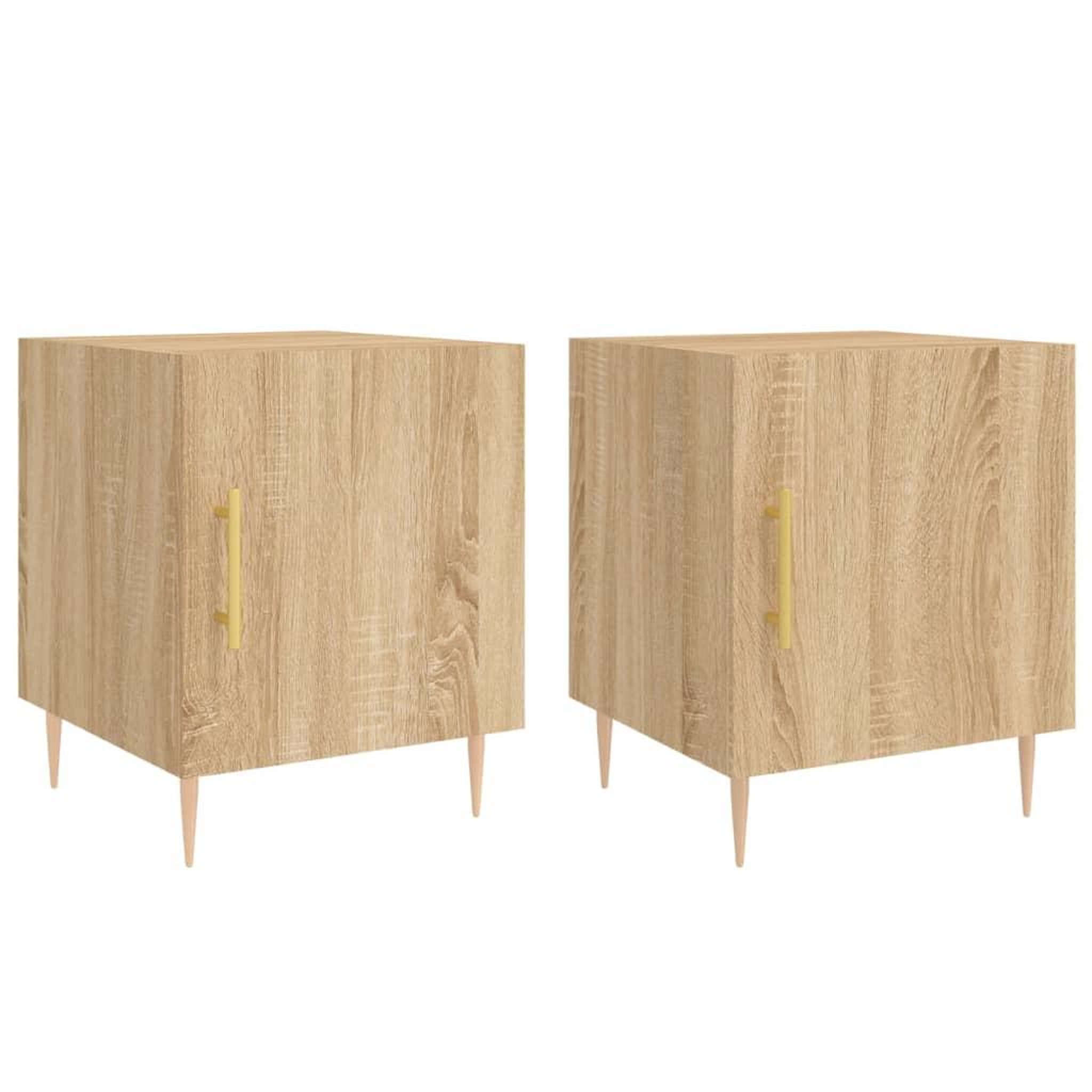 Voir la diapositive 2 : VIDAXL Tables de chevet 2 pcs chene sonoma 40x40x50 cm bois ingenierie