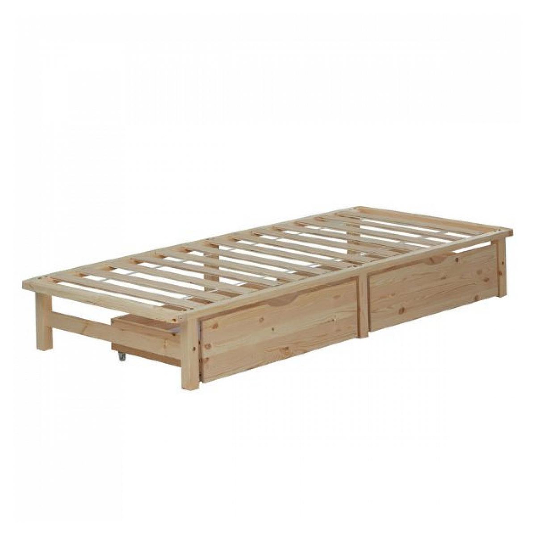 Voir la diapositive 2 : HomeStyle4U Lit en palette moderne 90x200 cm avec 2 tiroirs et sommier à lattes