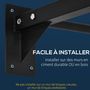 Voir la diapositive 5 : HOMCOM Barre de traction murale - barre de Fitness fixation murale - 3 prises possibles - charge max. 120 Kg acier noir rouge
