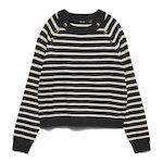 Vero Moda Pull à Rayures /Blanc Femme Vero Moda Happy Button. Coloris disponibles : Noir