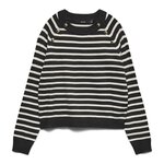 Vero Moda Pull à Rayures /Blanc Femme Vero Moda Happy Button. Coloris disponibles : Noir